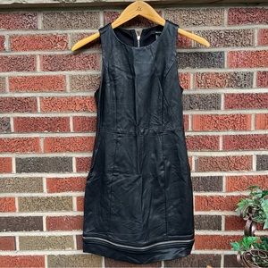 Forever 21 Black Faux Leather and Silver Zipper Sleeveless Bodycon Mini Dress